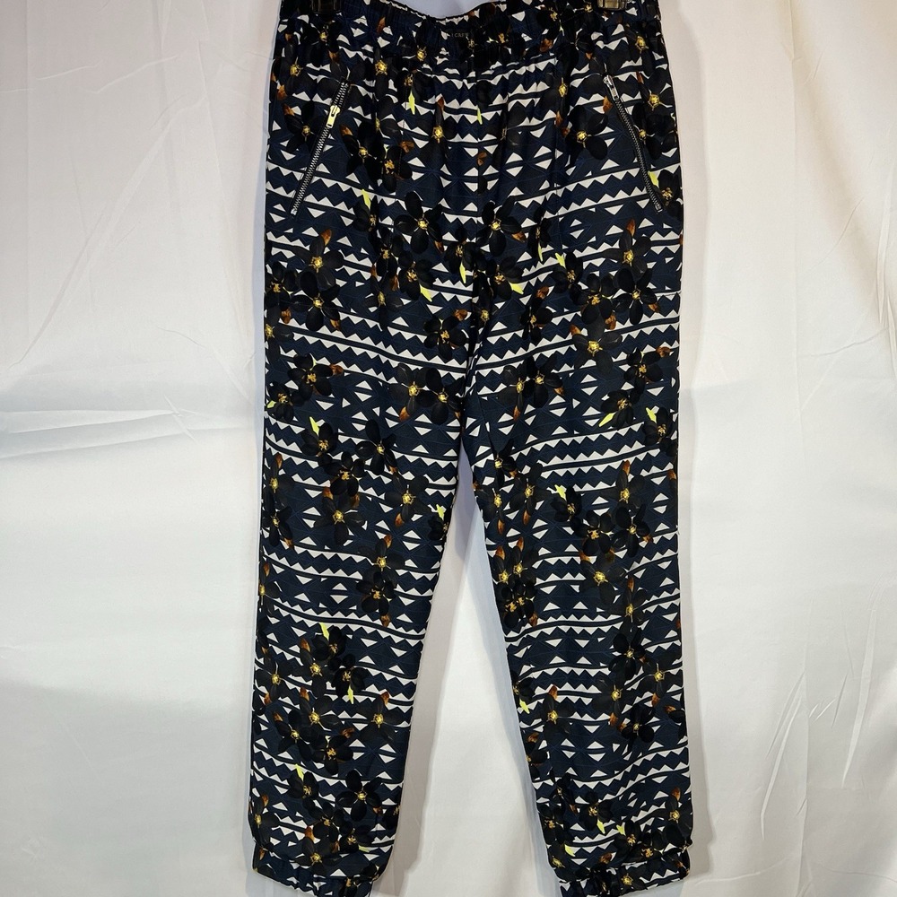 J Crew Turner Pant  B0839 Hidden‎ Floral Blue Geometric Print Jogger Pant Size 2